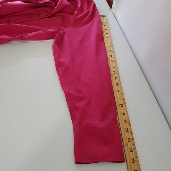 Talbots Woman Wrinkle Resistant Stretch Pink Shirt 16W Long Sleeve Button-up - Picture 9 of 12